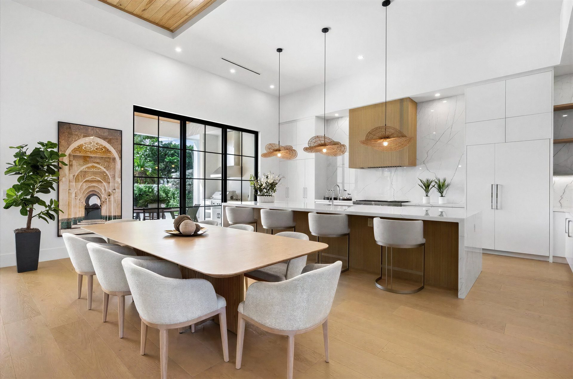 Furnished dining and kitchen
